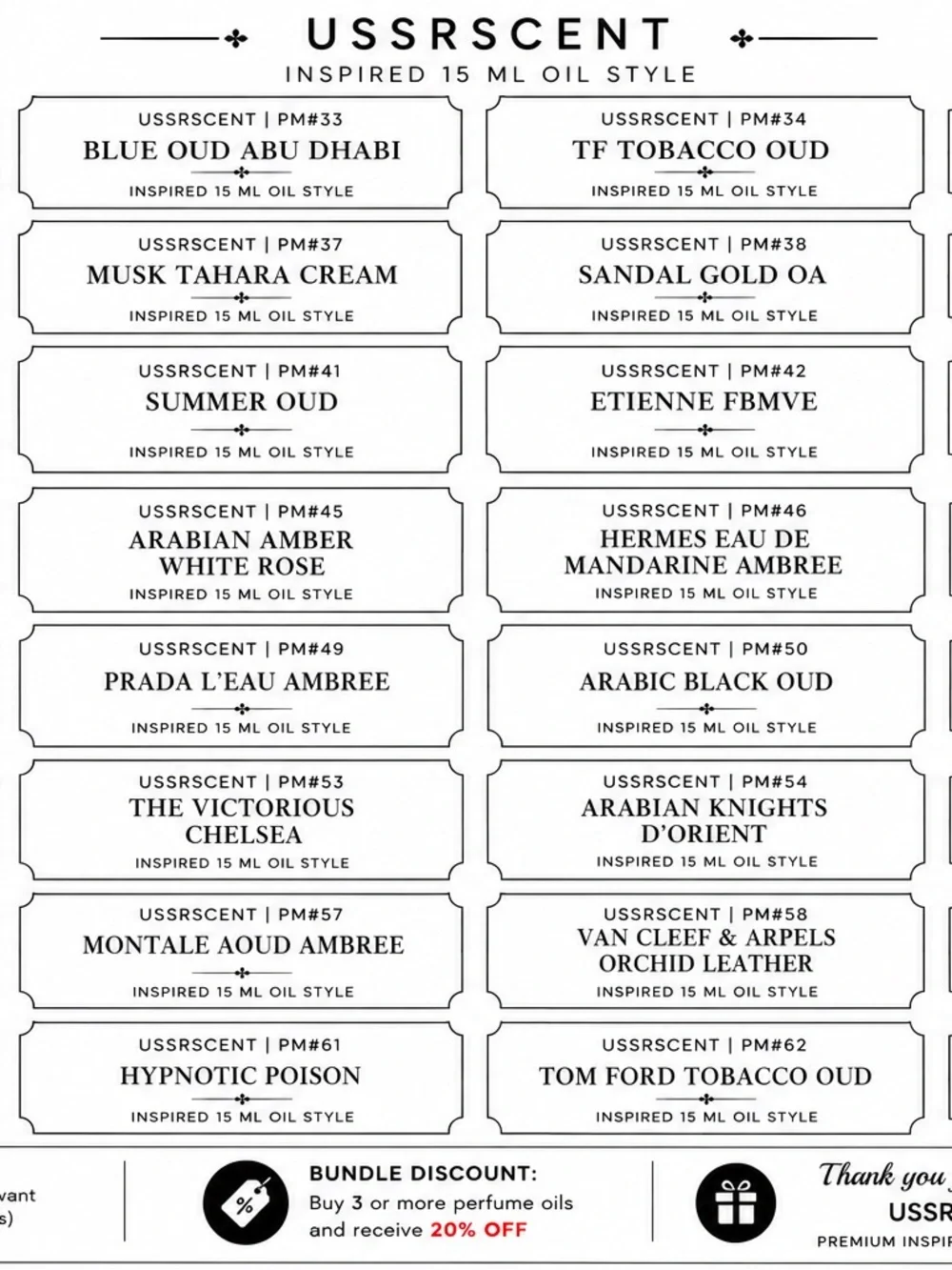 1 ML Premixed Perfume Oil Samples – Premium Pro Collection – Choose Your PM#